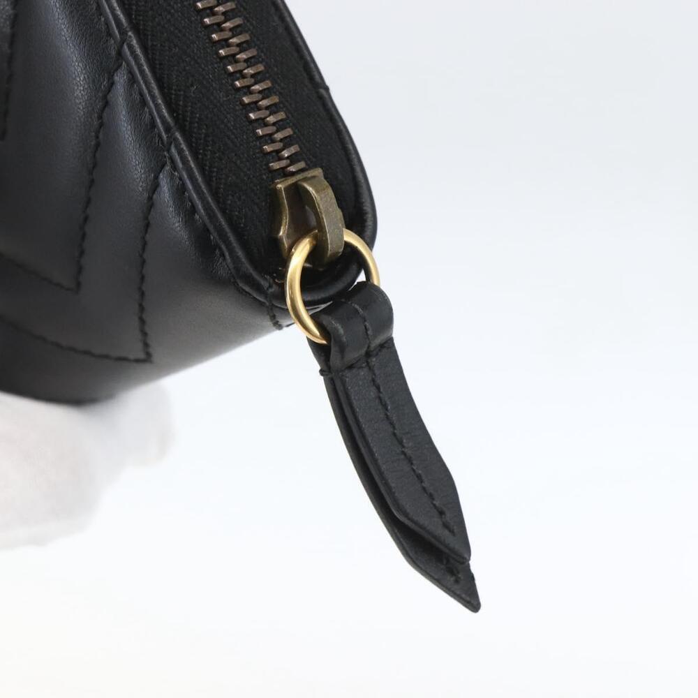 GUCCI GG Marmont Round Long Wallet Leather Black 443123 Auth am10264V - Picture 8 of 16